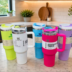 Collection image for: STANLEY Quencher H2.0 Stainless Steel 40oz Vacuum Insulated FlowState Tumbler with Handle, Lid & Straw – Leak-Resistant FlowState Lid, Reusable Coffee Mug & Water Bottle for Cold & Hot Drinks