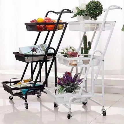 3-Tier Rolling Storage Cart with Wheels – Kitchen & Bathroom Organizer