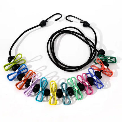 Windproof Stretchy Clothesline with Clips – Portable Travel Washing Line (Pack of 2)