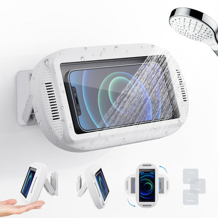 Waterproof Shower Phone Holder – Anti-Fog, 480° Rotating, Touch-Screen Wall Mount