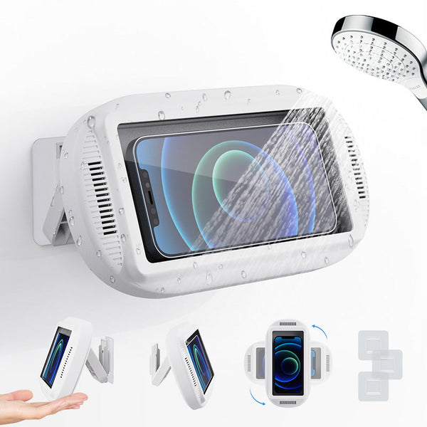 Waterproof Shower Phone Holder – Anti-Fog, 480° Rotating, Touch-Screen Wall Mount
