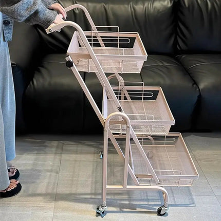 3-Tier Rolling Storage Cart with Wheels – Kitchen & Bathroom Organizer