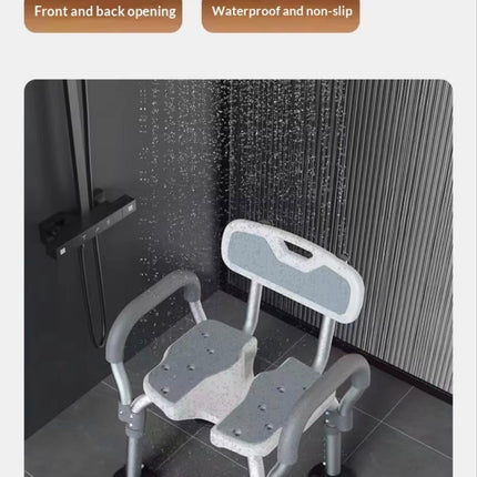 3D Groove Shower Chair with Armrests – Height-Adjustable, 200 kg Capacity
