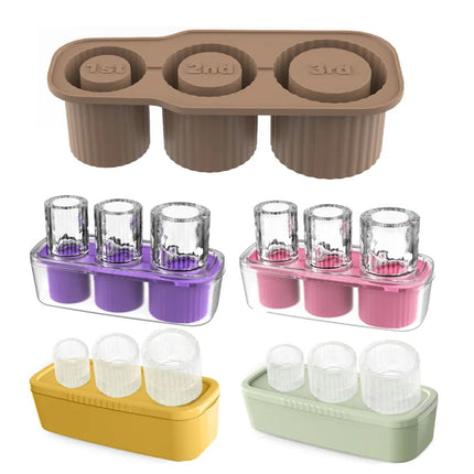 Cylinder Ice Mold for Tumblers – 3 Hollow Ice Sticks with Lid (Fits 20 / 30 / 40 oz)