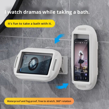 Waterproof Shower Phone Holder – Anti-Fog, 480° Rotating, Touch-Screen Wall Mount