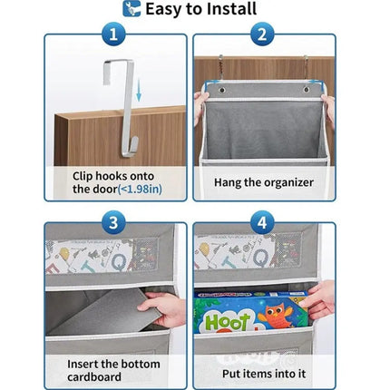Over-Door Hanging Storage Organizer – Large Capacity with Clear Pockets