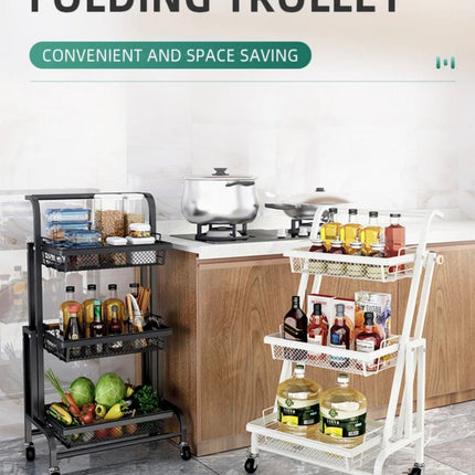 3-Tier Rolling Storage Cart with Wheels – Kitchen & Bathroom Organizer