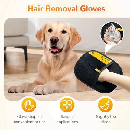 Static Pet Hair Removal Glove – Lint & Cat Hair Remover for Clothes & Sofa (Pack of 2)