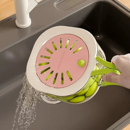 Fruit & Vegetable Drain Storage Box with Handle (Pack of 2)