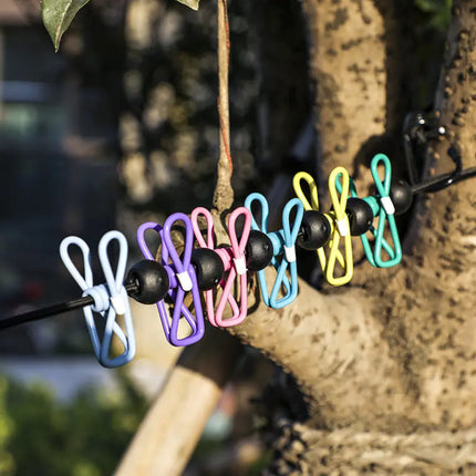 Windproof Stretchy Clothesline with Clips – Portable Travel Washing Line (Pack of 2)