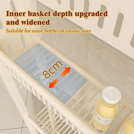 Slim Wall-Side Storage Rack 159.5 cm – Multi-Layer Kitchen & Bathroom Shelf with Hooks