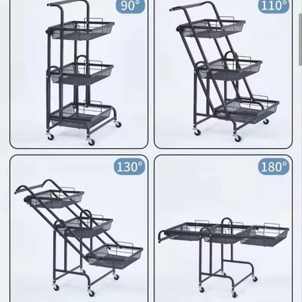 3-Tier Rolling Storage Cart with Wheels – Kitchen & Bathroom Organizer
