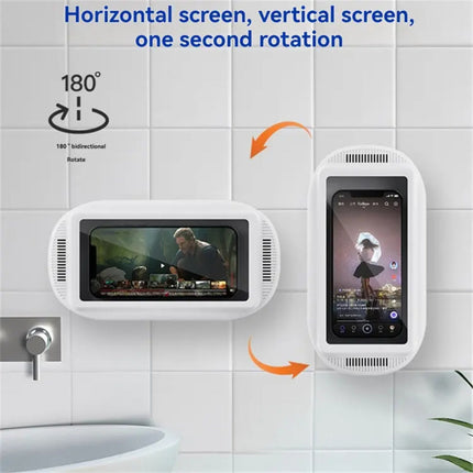 Waterproof Shower Phone Holder – Anti-Fog, 480° Rotating, Touch-Screen Wall Mount