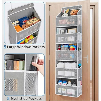 Over-Door Hanging Storage Organizer – Large Capacity with Clear Pockets