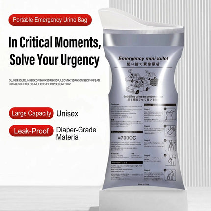 Emergency Portable Urine Bags 700 ml – Car, Travel & Traffic Jams (Pack of 6)