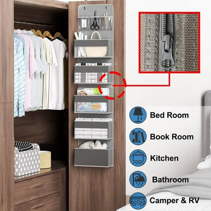 Over-Door Hanging Storage Organizer – Large Capacity with Clear Pockets