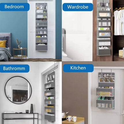 Over-Door Hanging Storage Organizer – Large Capacity with Clear Pockets