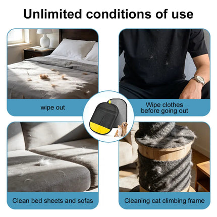 Static Pet Hair Removal Glove – Lint & Cat Hair Remover for Clothes & Sofa (Pack of 2)