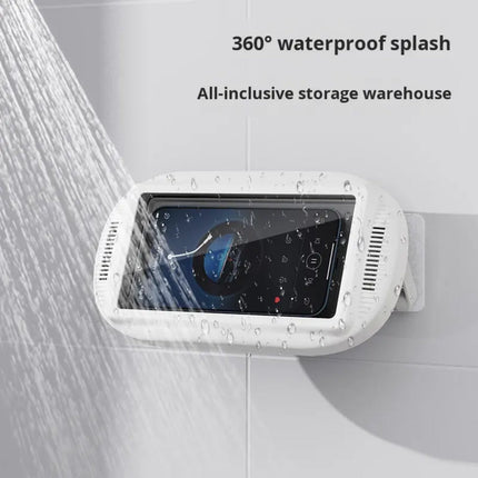 Waterproof Shower Phone Holder – Anti-Fog, 480° Rotating, Touch-Screen Wall Mount