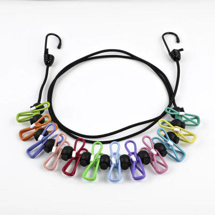 Windproof Stretchy Clothesline with Clips – Portable Travel Washing Line (Pack of 2)