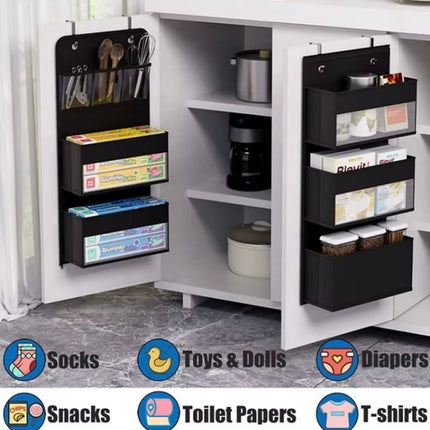 Over-Door Hanging Storage Organizer – Large Capacity with Clear Pockets