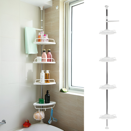 Adjustable Corner Shower Storage Rack Pole Organizer