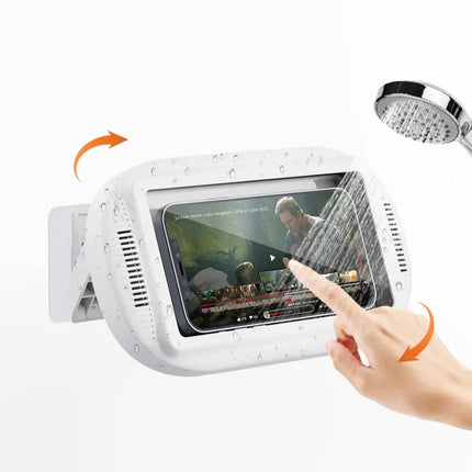 Waterproof Shower Phone Holder – Anti-Fog, 480° Rotating, Touch-Screen Wall Mount