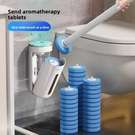 Disposable Toilet Brush Set with Wall Holder – Hands-Free Cleaning (+ Refill Heads)