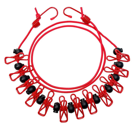Windproof Stretchy Clothesline with Clips – Portable Travel Washing Line (Pack of 2)