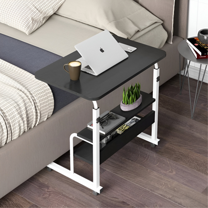 Laptop Desk Table with Storage Shelves