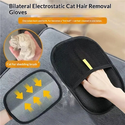 Static Pet Hair Removal Glove – Lint & Cat Hair Remover for Clothes & Sofa (Pack of 2)
