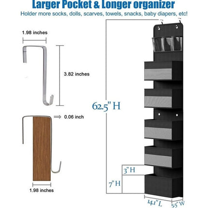 Over-Door Hanging Storage Organizer – Large Capacity with Clear Pockets