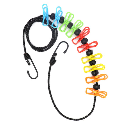 Windproof Stretchy Clothesline with Clips – Portable Travel Washing Line (Pack of 2)