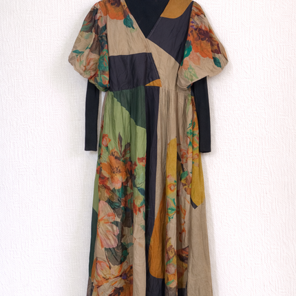 Elegant Printed Layered Maxi Dress