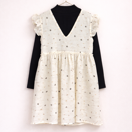 Floral Layered Knee-Length Top for Women | Modest V-Neck Tunic