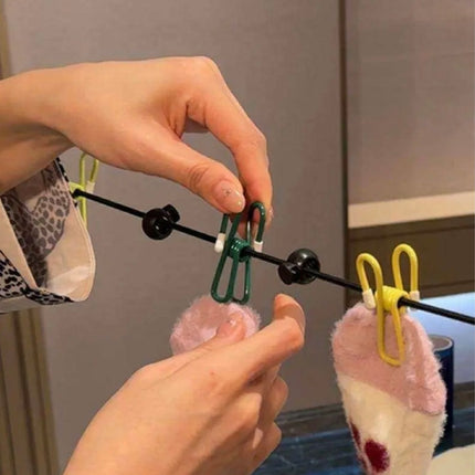 Windproof Stretchy Clothesline with Clips – Portable Travel Washing Line (Pack of 2)