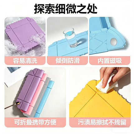 Foldable Magnetic Silicone Mat &amp; Tray – Heat-Resistant 2-in-1 Storage Pad