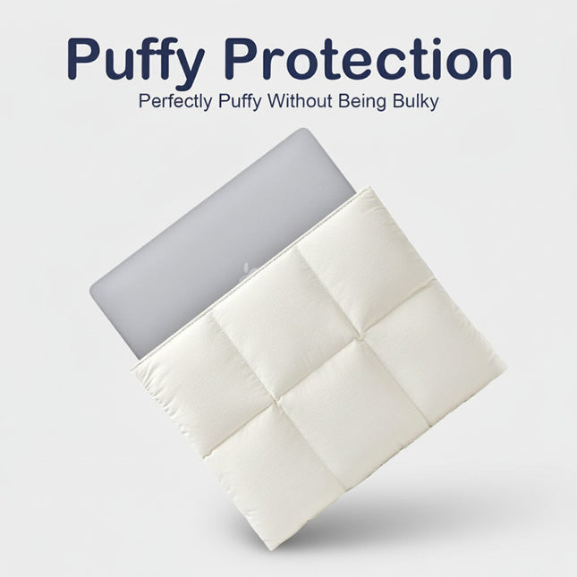 Puffy Quilted Laptop Sleeve – Soft Padded Protective Case (15–15.6")