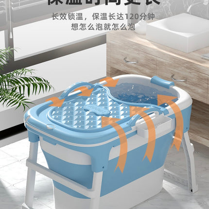 Portable Collapsible Soaking Bathtub for Adults | Home Spa Tub