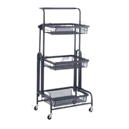 3-Tier Rolling Storage Cart with Wheels – Kitchen & Bathroom Organizer
