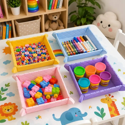 Foldable Magnetic Silicone Mat &amp; Tray – Heat-Resistant 2-in-1 Storage Pad