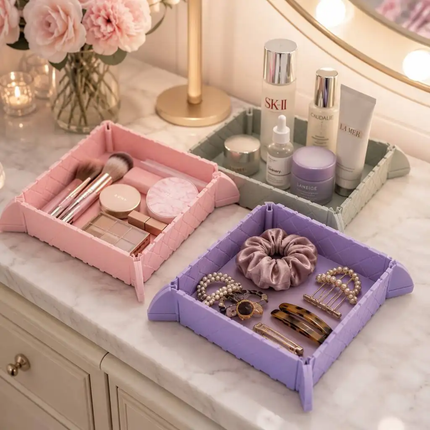 Foldable Magnetic Silicone Mat &amp; Tray – Heat-Resistant 2-in-1 Storage Pad