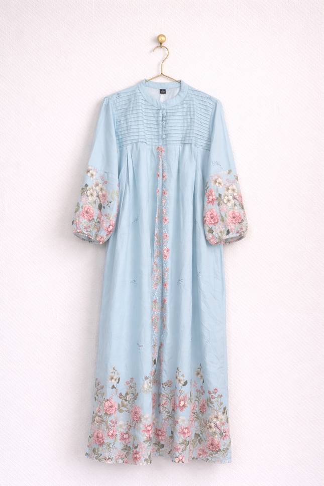 Embroidered Floral Maxi Dress for Women | Modest Long Dress