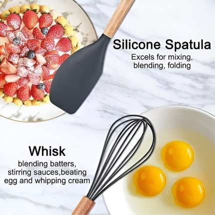 12 Pcs Non Stick Silicone Kitchenware Utensils Cookware Set