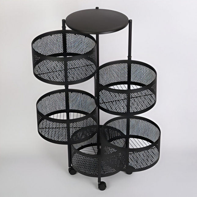 Multi Layer Rotating Round Shaped Kitchen Storage Organizer Rack