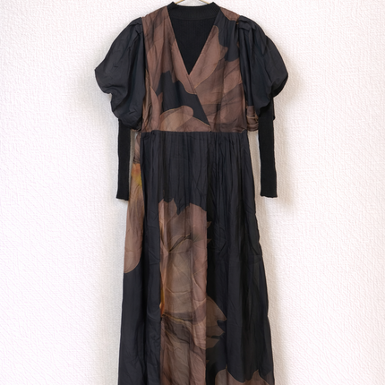 Elegant Printed Layered Maxi Dress