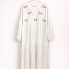 Ivory White with Floral Border Print