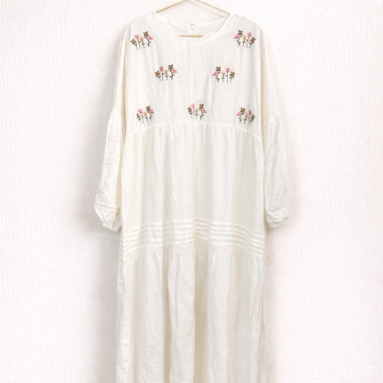 Floral Embroidered Tiered Maxi Dress