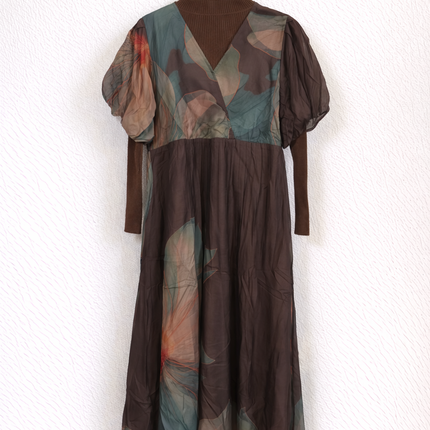 Elegant Printed Layered Maxi Dress