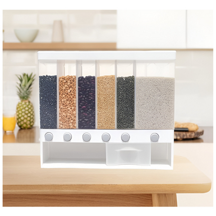 Multi-Section Cereal & Grain Dispenser – Dry Food Storage Container
